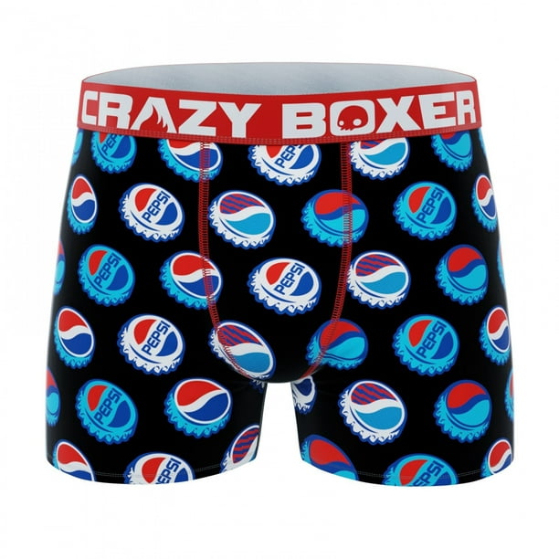 Boxer Fou Pepsi Cola Logo Bouchons de Bouteille Partout Imprimer Boxer pour Hommes Slips-Moyen (32-34)