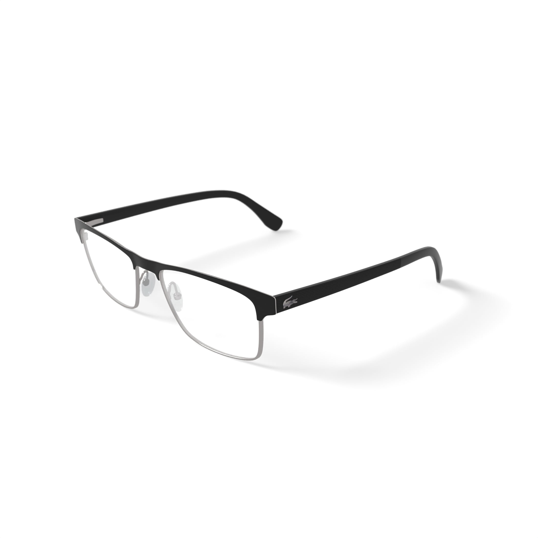 Lacoste Men's L2198G Prescription Eyeglasses with Case, Black/Silver