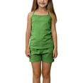 thumbnail image 2 of Conjuntos de camiseta sin mangas de cuello redondo para niños, camiseta sin mangas con tirantes finos y pantalones cortos, conjunto de dos piezas para el hogar para niñas, top de poliéster, 2 of 5