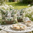 thumbnail image 5 of Staron Easter Bunny Pillow Covers 18x18 Inch Set of 2, Spring Decorative Pillow Cases Polyester Sofa Couch Decor, Easter Home Decor Throw Pillow Covers for Living Room Bedroom Patio, 5 of 7
