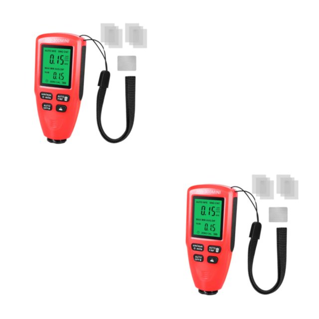 Scienceny Medidor de espesor de recubrimiento de pintura Medidor de prueba manual Medidor portátil de alta precisión LCD Herramienta de Rojo 2piezas