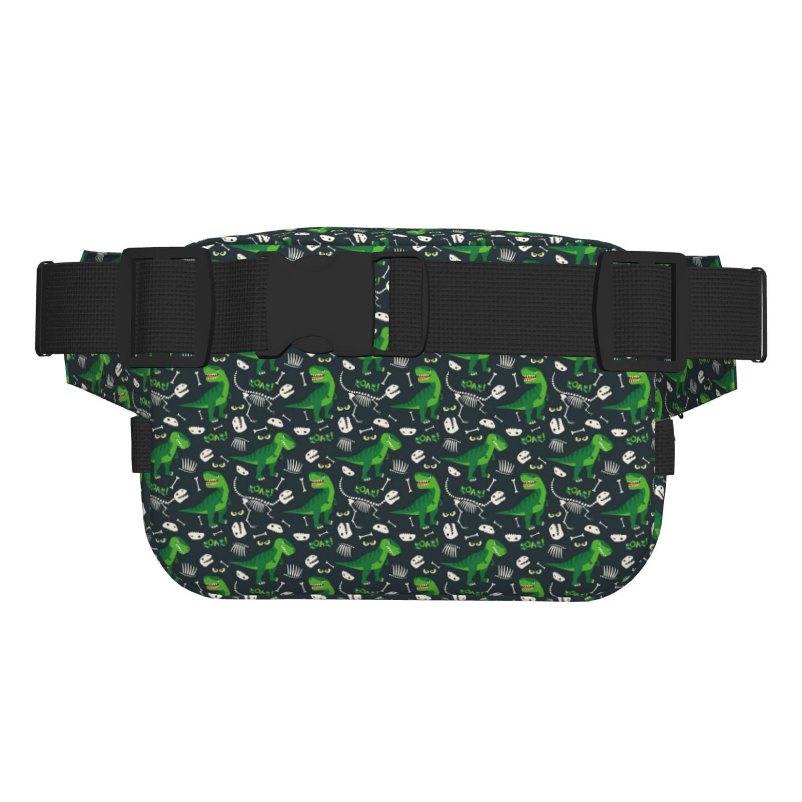 Kdxio Dinosaur and Bone Crossbody Double Layer Waist Bag Belt Bag for Unisex Fanny Pack Fashion Waist Packs for Hiking Running Shopping Traveling