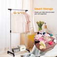 thumbnail image 3 of Gymax Portable Rolling Garment Rack Closet Organizer Shelf Clothes Hanger Adjustable, 3 of 10