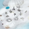 thumbnail image 4 of 72Pcs Silver Ocean Charms Hawaii Beach Charm Bulk Tibetan Style Alloy Sea Turtle Sun Mermaid Charm, 4 of 7
