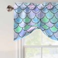 thumbnail image 5 of Tie Up Valances for Windows, Abstract Art Coastal Adjustable Valance Curtains Window Treatment for Living Room/Bedroom, Nautical Summer Ocean Beach Rod Pocket Kitchen Curtains & Drapes 60x18 Inch, 5 of 9