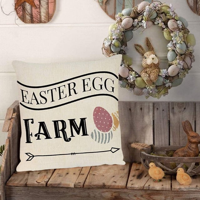 Teissuly Easter Day Home Cushion Survived Family Pillowcase Throw Cover (18x18inch) Teissuly WER202401276618
