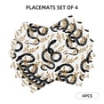 thumbnail image 2 of Placemats Set Of 4 / 6, Cartoon Black Cute Snake Leaves Placemats For Dining Table Indoor/Outdoors Heat Resistant Washable Placemats 18" X 12", 2 of 8