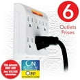thumbnail image 2 of Elink EL-4523 - 6-outlet Wall Power Strip with Automatic Night Light, White, 2 of 2