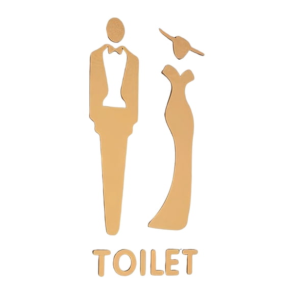 OIUR Matte Acrylic Bathroom Sign Adhesive Restroom Door Toilet 3D Men Women Sign Business Restaurant Office Hotel Washroom Wall Gender Identification Signage