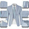 thumbnail image 2 of Lycody 2 piece Men Seersucker Suit Formal Slim Fit Suits for Summer Beach Wedding Grooms Blazer Pants Party Suit Sets, 2 of 6