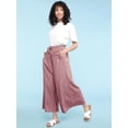 thumbnail image 6 of Made by Johnny Women's Casual Loose Washed Linen Wide Leg Pants with Pockets and Drawstring L MAUVE, 6 of 6