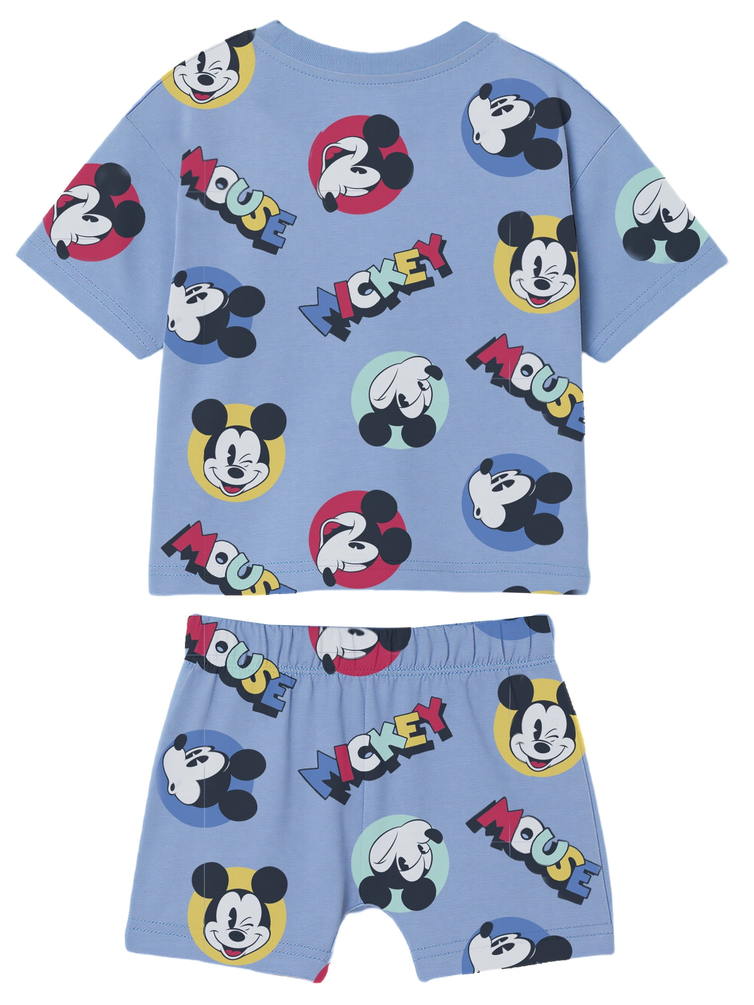 Mickey Mouse Baby Boy 2 Piece French Terry Short Set, Sizes 0-24 Months