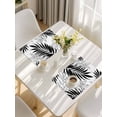 thumbnail image 5 of Black Leaves Placemats Set of 8, Abstract Modern Geometric Lines Simple Art Placemats for Dining Table, Place Mats for Kitchen Tabletop, Waterproof Wipeable Dining Table Mats Set, 5 of 9