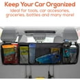 thumbnail image 5 of Trobo Back Seat Trunk Organizer, 5 Mesh Pockets Foldable Backseat Car Organizer & Storage, Multipurpose Auto Interior Space Saving Cargo Hanging Trunk Storage Bag, Travel Accessories, Adjustable Strap, 5 of 7
