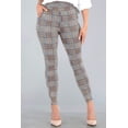thumbnail image 6 of High Waist Sculpting Treggings With Front Pockets - Khaki, White, Black Plaid, 6 of 9