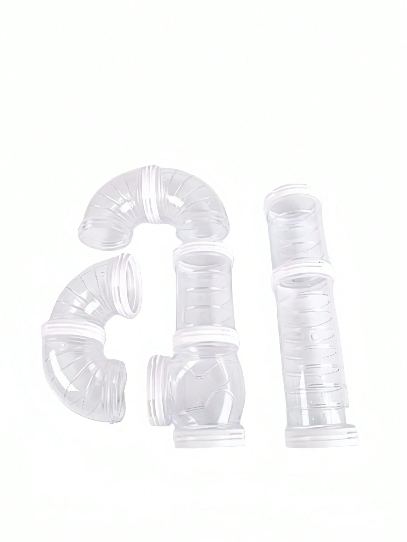 One Set Large Expandable Transparent Hamster Tube Tunnel Toy DIY Modular Connecting Pipe System for Cage Decoration Upgrade Small Pet Enrichment Activity Transparent