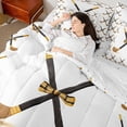 thumbnail image 4 of Castle Fairy Kids Ice Hockey Twin Bedding Sets,Vintage Plaid Bow Bedding Comforter Set, 4 of 8