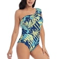 thumbnail image 3 of Honeii Hawaiian Style for women's one-piece swimsuit featuring a chic one-shoulder design experience elegance and style in the water-Small, 3 of 6