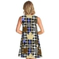 thumbnail image 2 of Bixox maple leaves Houndstooth Print Women's Sleeveless A-Line Dress with Pockets, Casual Knee-Length Tank Dress for Summer-XX-Large, 2 of 7