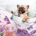 thumbnail image 3 of Yiaed Flowers And Colorful Butterflies Print Dog Blankets-Cat Blanket Washable for Couch Protection,Puppy Blanket, Soft Plush Reversible Throw Furniture Protector-, 3 of 8