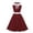 Red, variant on IROINNID A-Line Dress For Women Strapless Sleeveless Temperament Polka Dots Retro High Waist Makings Dress Round Neckline Solid Color Dress