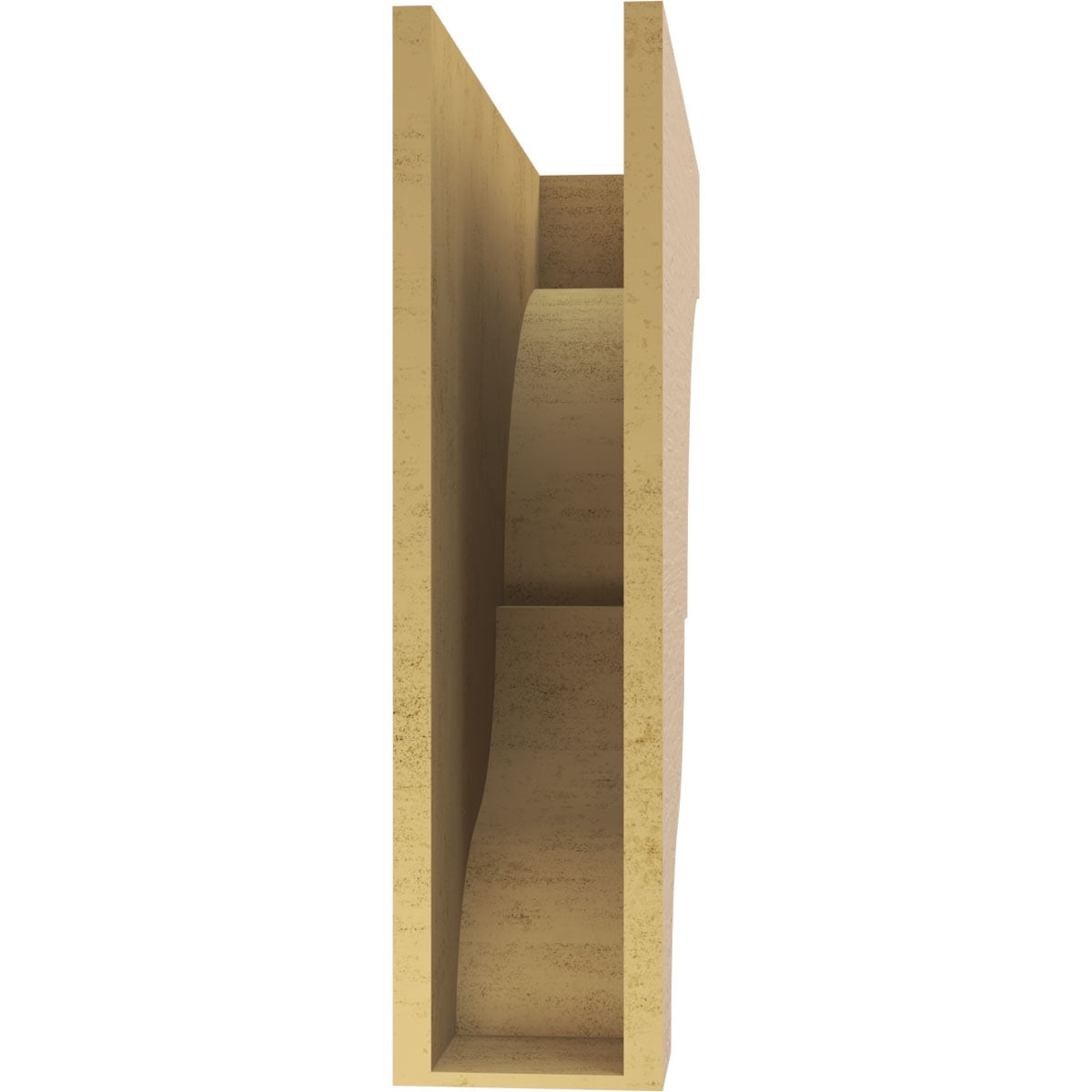 7"W x 28"D x 28"H Thin Asheboro Rough Cedar Woodgrain TimberThane Corbel, Primed Tan