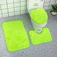 thumbnail image 2 of Bathroom Rug Mat Set, 3-Piece Solid Color Soft Absorbent Shower Floor Mat with U-Shaped Contour and Toilet Seat Cover, Machine Washable Non-Slip Bath Rug, 2 of 6