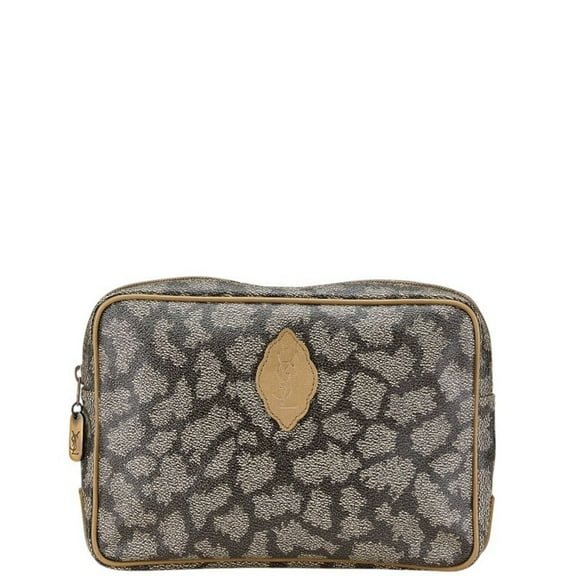 Pre-Owned Saint Laurent Giraffe Clutch Bag Second Beige Brown Leather Women's SAINT... (Good)