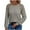 Gray, variant on qucoqpe Women's Fall Lace Patchwork Tunic Tops Casual Solid Crew Neck Dressy Shirt Classic Long Sleeve Buttons Pullover Sweaters