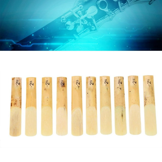 Clarinet Reeds, 10pcs Plastic B Flat 2.5 Clarinet Reeds Repair Parts Reed Accessory for Beginners and Professionals