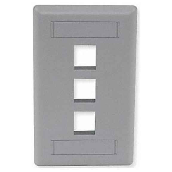 Hubbell Premise Wiring Wall Plate,3 Port IFP13GY