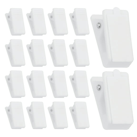 Uxcell 20Pcs Plastic Mini Self Adhesive Clips Sticky Clips Photo Clip, White