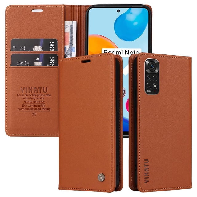 Funda para Xiaomi Redmi Note 11 4G Estuche de Cuero PU Tipo Cartera con Ranuras para Tarjetas y Cierre Magnético