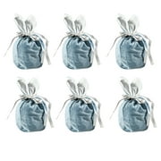 Flywake Easter Decor Deal All! Cartoon Rabbit Ears Velvet Bags Easter Decor Bunny Drawstring Velvet Bag Candy Packing Bag Gift Bag With Cute Rabbit Ear