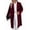 Wine Red, variant on Women'S Solid Color Long Sleeve Velvet Jacket Open Front Casual Suit Cardigan Mid-Length Coat Black S