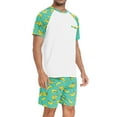 thumbnail image 2 of MINTREUS Men's Pajamas Colors Contrast Short Sleeve Round Neck 2-piece Set Men's Loose Shorts Casual Set Raglan Pajamas, 2 of 6