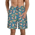 thumbnail image 2 of Uemuo Corgi with Flowers Pattern Men's Swim Trunks Hawaiian Beach Bathing Suit Swimsuits Beach Quick-Dry Shorts with Pockets-3X-Large, 2 of 9