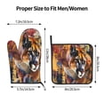 thumbnail image 3 of Xecao Abstract Lion Painting Pattern Oven Mitts and Pot Holders Sets Heat Resistant Silicone Oven Mittens Extra Thicken Long Kitchen Cotton Oven Glove for Cooking, 3 of 7