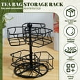 thumbnail image 3 of Tea Bag Organizer 360 Degree Rotating Tea Bag Organizer with 6 Compartments 2 Tier Metal Tea Bag Storage Rack Organize 60 Tea Bags Versatile Tea Bag Carousel for Kitchen Office, 3 of 11