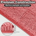 thumbnail image 4 of Yujoon Super Soft Chenille Bathroom Rug Non-Slip Absorbent Machine Washable Bath Mat, 24"x70", Pink, 4 of 8