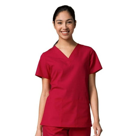

Red Panda Women s V-Neck Two Pocket Solid Scrub Top