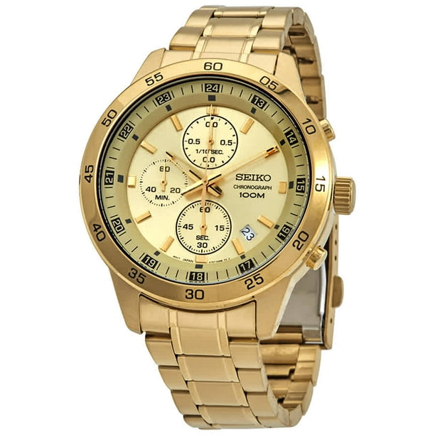 Seiko Chronograph Quartz Gold Dial Men's Watch SKS646P1 