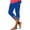 Blue, variant on Womens Lace Trim Capris Stretch Fit Cropped Leggings Blue S