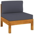 thumbnail image 1 of vidaXL Middle Sofa with Dark Grey Cushions Solid Acacia Wood, 1 of 4