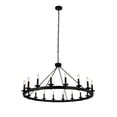 thumbnail image 2 of Aiwen Modern Oversize Wagon Wheel Chandelier, Rustic Ceiling Light Fixture For Living Room, Dining Room, Kitchen Decorative Light, 2 of 7