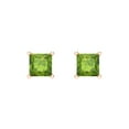 thumbnail image 3 of Clara Pucci 0.5Ct Natural Peridot Princess Cut VVS1 Screw Back Stud 18k Solid hypoallergenic Gold Designer Earrings For August, 3 of 7