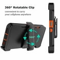 thumbnail image 3 of Tiflook for Moto G 5G 2025 with [Built-in Screen Protector] Holster Locking Belt Clip [Military Grade 12FT Drop Tested] Full Body Carrying Kickstand Cover - Orange, 3 of 6