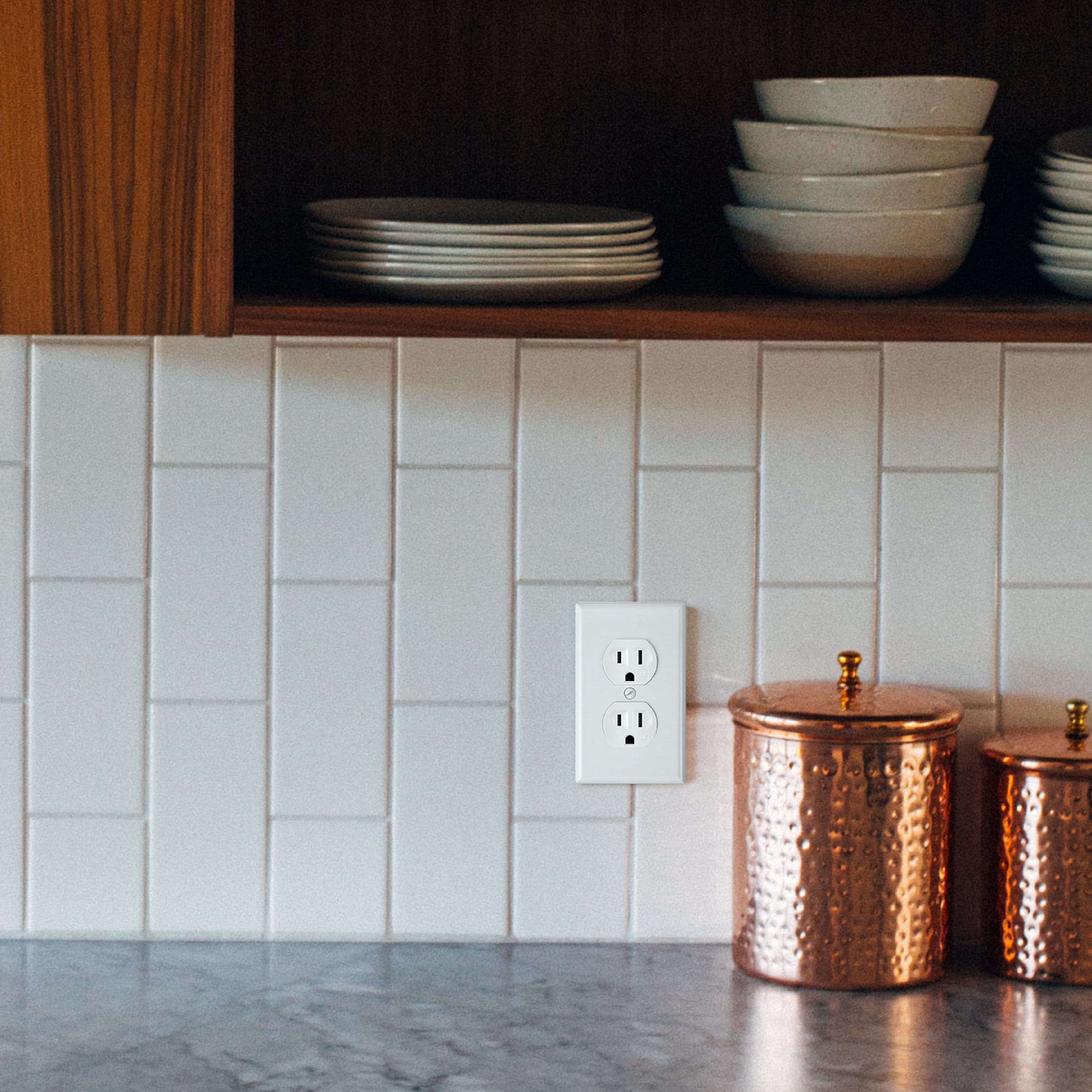 Faith [10-Pack] Duplex Receptacle Outlet, Tamper-Resistant 3-Prong Outlet Receptacle, 3-Wire, Self-Grounding, 2-Pole,15A 125V, UL Listed, White