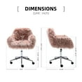 thumbnail image 5 of Swivel Home Office Chair, Fluffy Desk Chair for Girls, Modern Faux Fur Upholstered Swivel Chair with 5 Wheels and Adjustable Height Makeup Vanity Chair Accent Chairs for Living Room Bedroom, Pink, 5 of 6