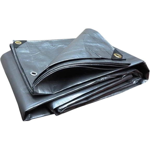Tarps Now 10x15 ft Heavy Duty Plastic Tarp (Poly Tarp)|12 MIL Waterproof Cover|Rip & Tear-Resistant|Rustproof Grommets & Reinforced Edges|Ideal for Roof, Camping, Tent & Outdoor Protection - Silver